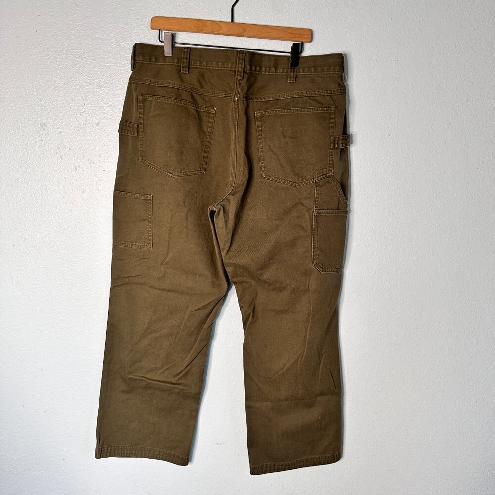 Duluth Trading Carpenter Pants Twill Relaxed Fit Green Men's 38 x 30 - Picture 2 of 4